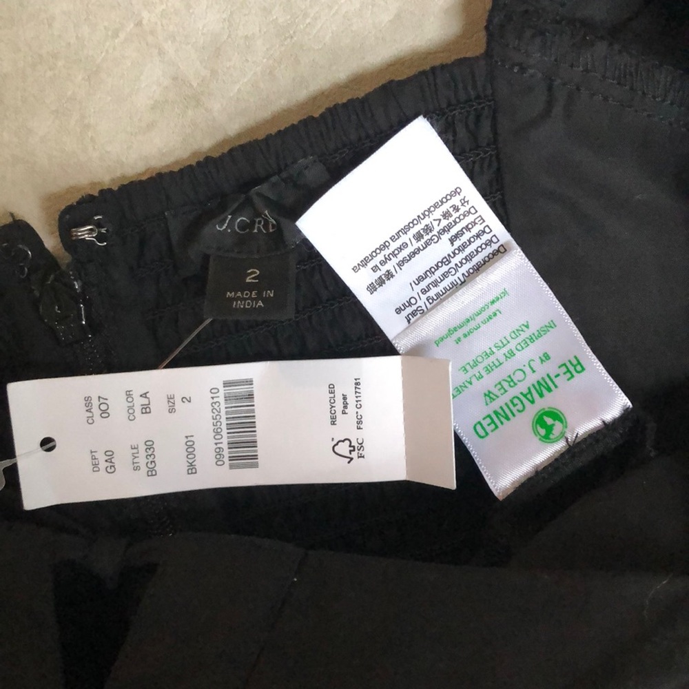 J Crew Women’s Squareneck Cotton Poplin Long Sleeves Top Black Size 2 - Picture 7 of 11